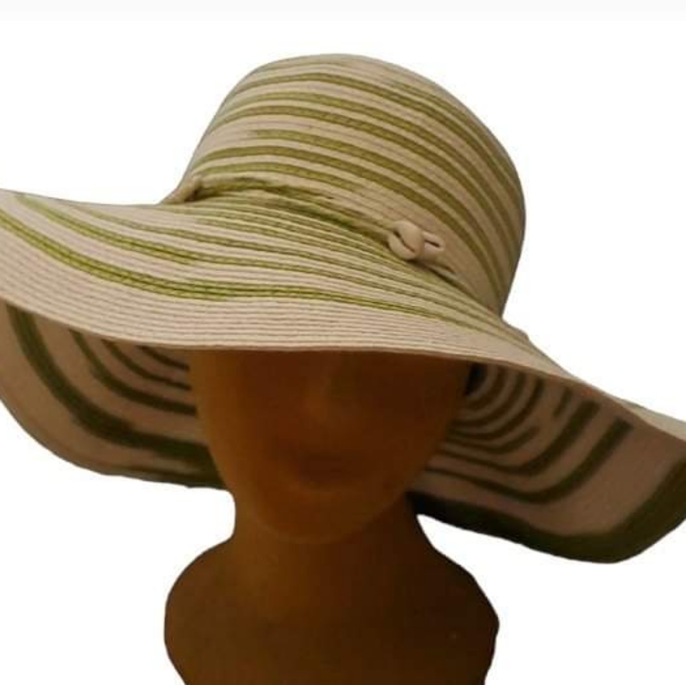 Green & white Summer Hat